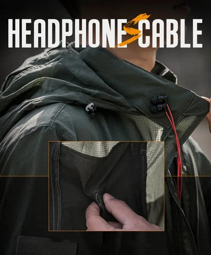 Chaqueta ligera para hombre - Cremallera táctica, poliéster, verano