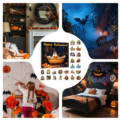 Calendario de Adviento de Halloween 24 Días Colgante de Fantasma Decoración