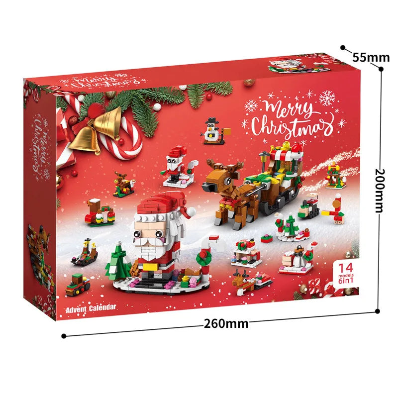 Calendario de Adviento de Bloques de Construcción de Navidad Kit DIY para Niños