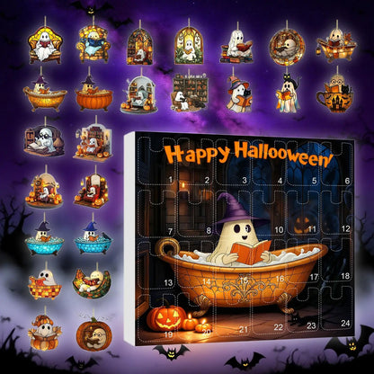 Calendario de Cuenta Regresiva de Halloween 24 Fantasmas de Acrílico Decoración