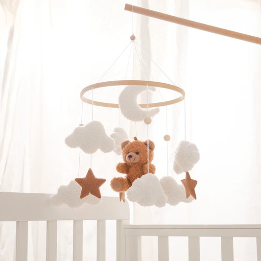 Baby Crib Mobile Wooden Musical Newborn Sensory Toys