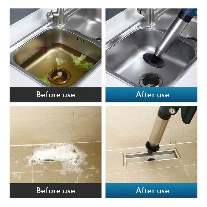 High-Pressure Air Plunger Cordless Drain Unclogging Kit For Sewer Pipes With Attachments Fall 2026 Home DIY