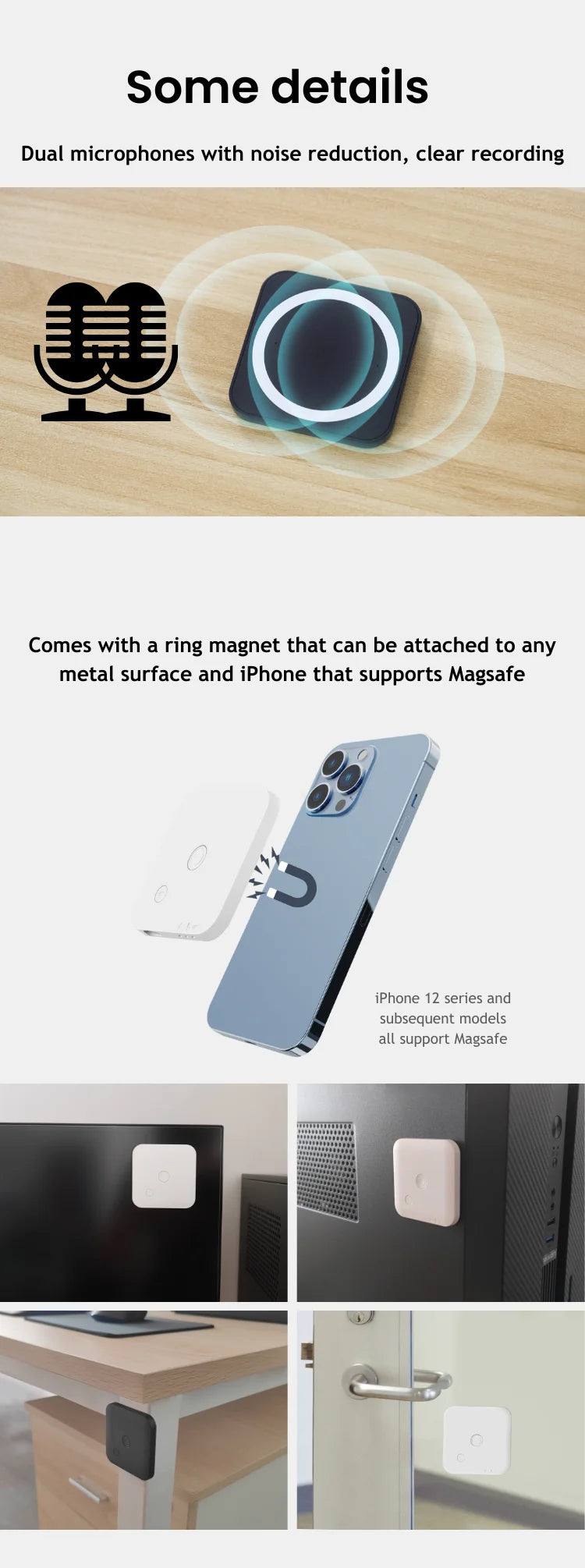 Enregistreur vocal IA 64GB avec transcription et traduction