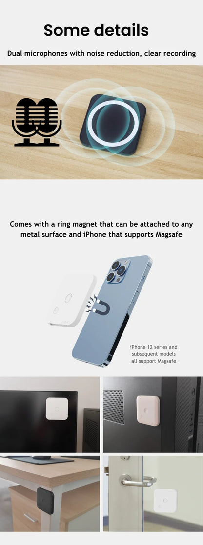 Enregistreur vocal IA 64GB avec transcription et traduction