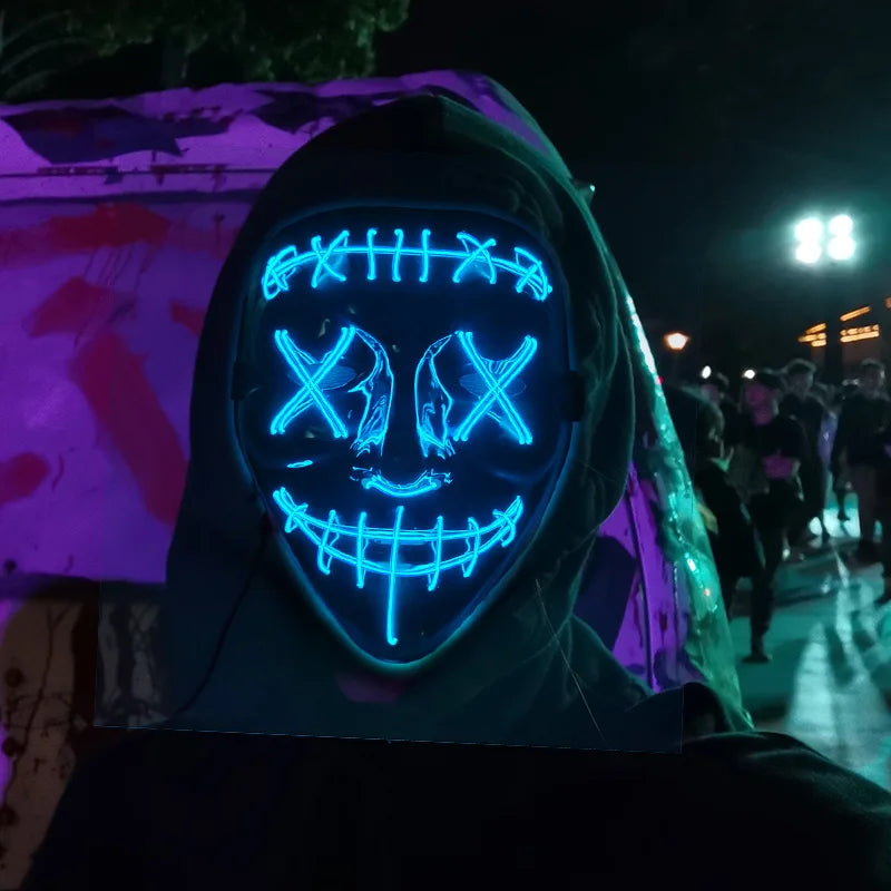 LED Purge Mask with Light Up for Halloween and Parties