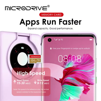 MicroDrive MicroSD Card Class 10 UHS-I U3 Memory Card High Speed TF Card