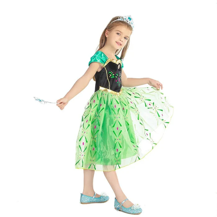 Anna Frozen-prinsessenjurk voor kinderen en meisjes, verjaardagsfeest-, carnavals- en Halloween-kostuum, vestidos 2026