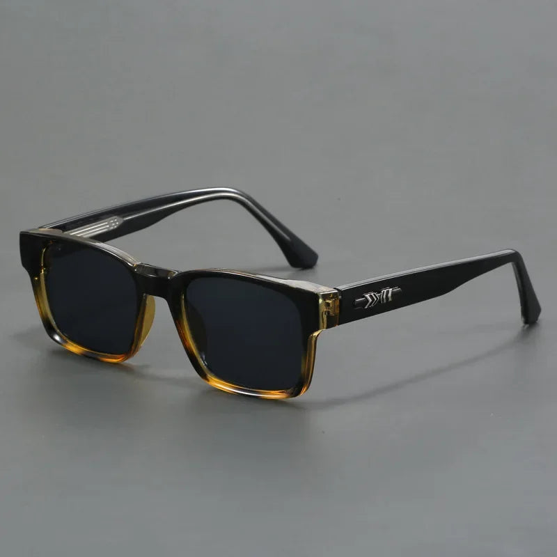 Men's square frame sunglasses UV400 – mirror lens, anti-mist outdoor driving shades, wide coverage