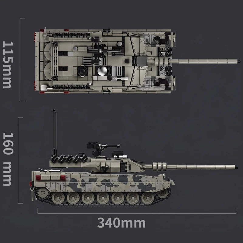 Military Tank Building Blocks Leopard 2A7 Model 1007 Pieces Camouflage Brick Set Fall 2026 Gift