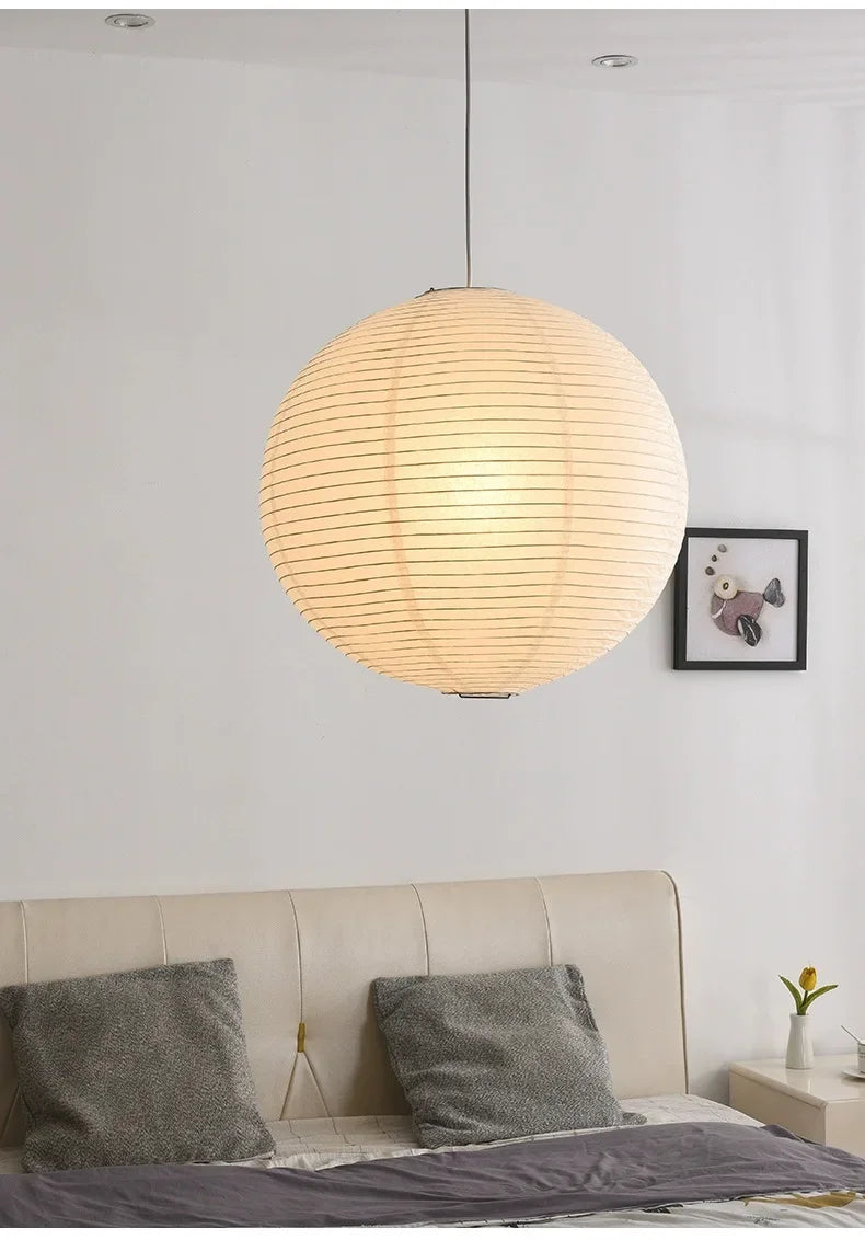Japandi Wabi Sabi Round Pendant Light E27 LED Hanging Cozy Lamp