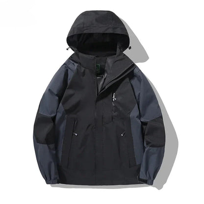 Chaqueta con capucha para hombre a prueba de viento - holgada y cuadrada, poliéster, para escalar