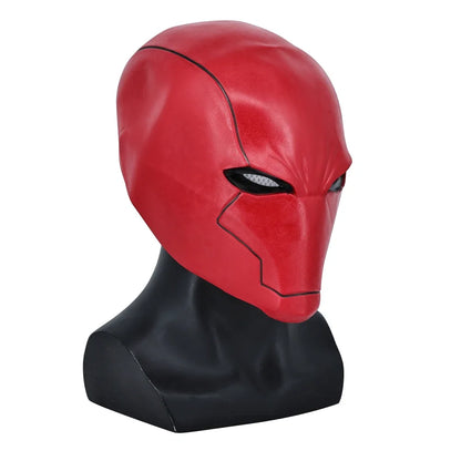 Red Hood-superheldenhelm van latex, cosplaymasker dat het hele gezicht bedekt, voor volwassen mannen, Halloween en gemaskerde bals 2026