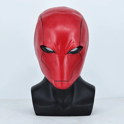 Red Hood-superheldenhelm van latex, cosplaymasker dat het hele gezicht bedekt, voor volwassen mannen, Halloween en gemaskerde bals 2026
