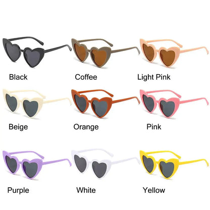 Kids Heart Sunglasses Plastic Frame Heart Shaped Summer 2026 Trend Durable Polycarbonate Lenses Outdoor Play