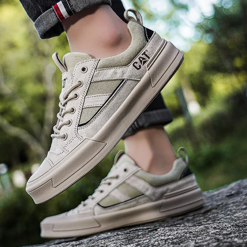 Durable men's outdoor sneakers - anti-slip wear-resistant fabric upper, for hiking and casual everyday