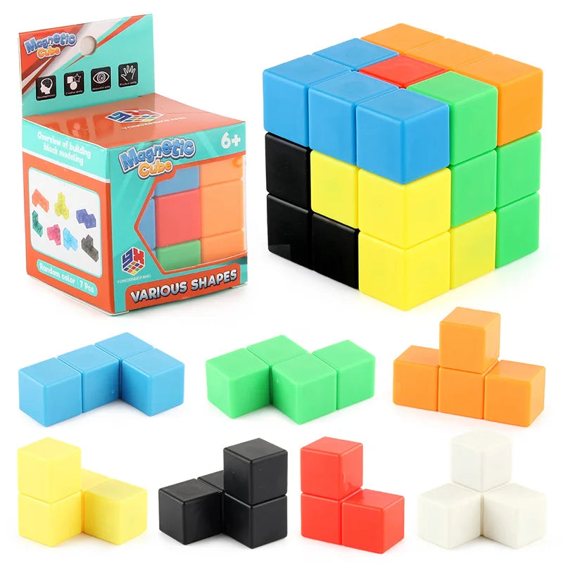 Removable Magnetic Cube Building Blocks - Educational Fidget Puzzle Toy for Kids, Fun Gift for Early Learning