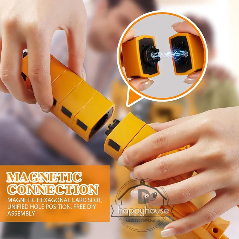 Magnetiske Byggeklodser Sæt - Transformerende Robotbil Legetøj til Småbørn, STEM Læringslegetøj, Efterår 2025 Gaveidé