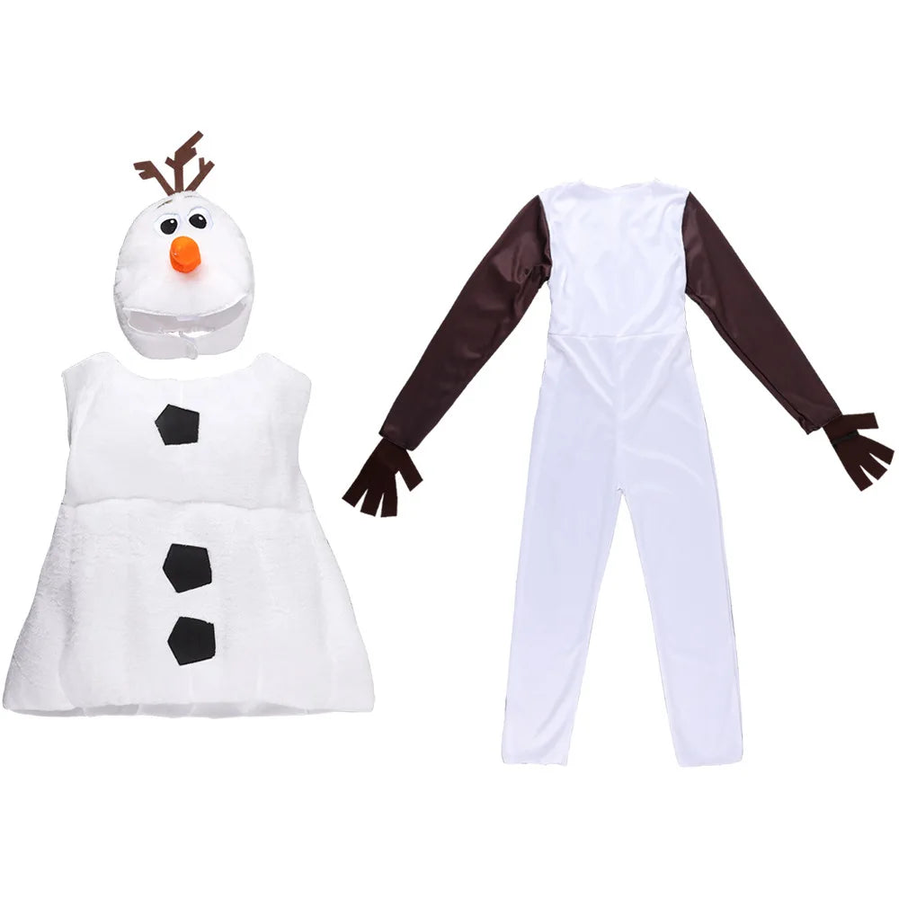 Olaf Frozen-sneeuwman-cosplaykostuum voor kinderen en peuters, cartoonverkleedkleding voor Halloween, kerst- en verjaardagsfeestjes 2026