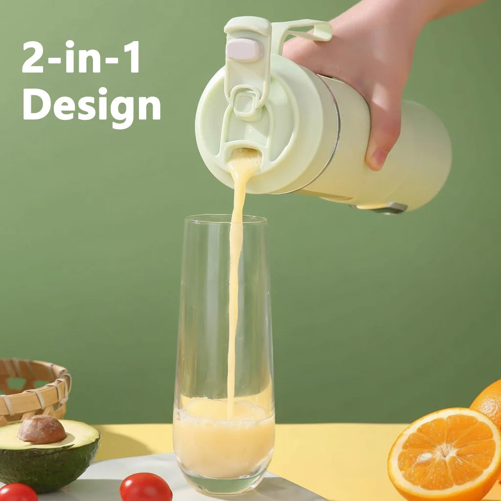 Portable Juicer USB Rechargeable 530ml Personal Blender 12 Blade Ice Crushing 4 Gears 7.4V Viral Trend 2026