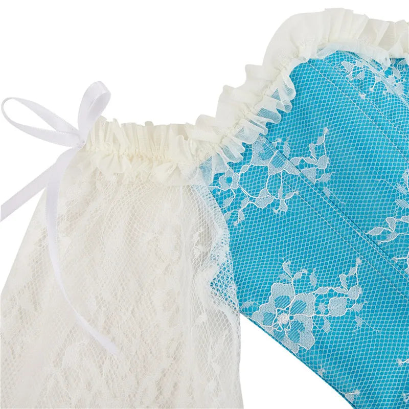 Corsetto da donna di supporto - scollo a barca, pizzo satinato