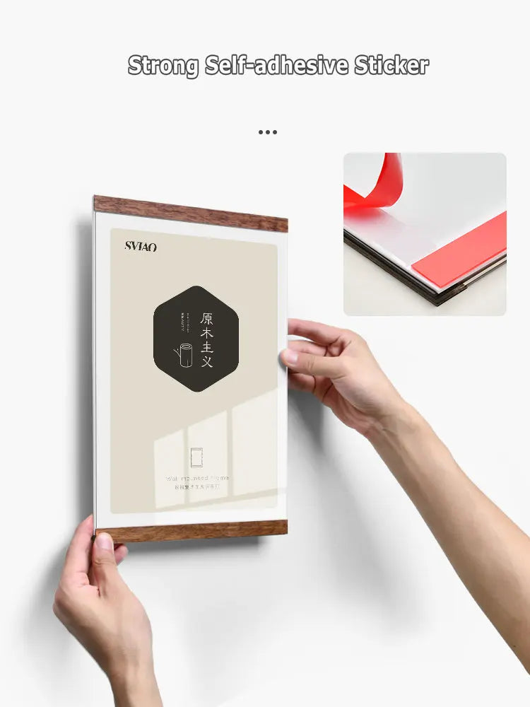 Marco de foto acrílico marco flotante magnético decoración de pared minimalista otoño 2025 montaje adhesivo fácil de cambiar