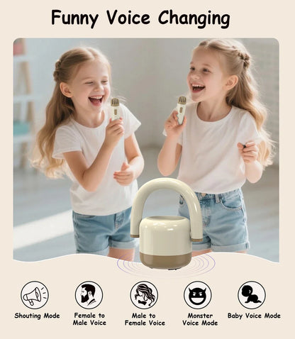 Karaoke Machine Mini Bluetooth Speaker With 2 Wireless Microphones, Holiday Gift 2025 Family Party Fun