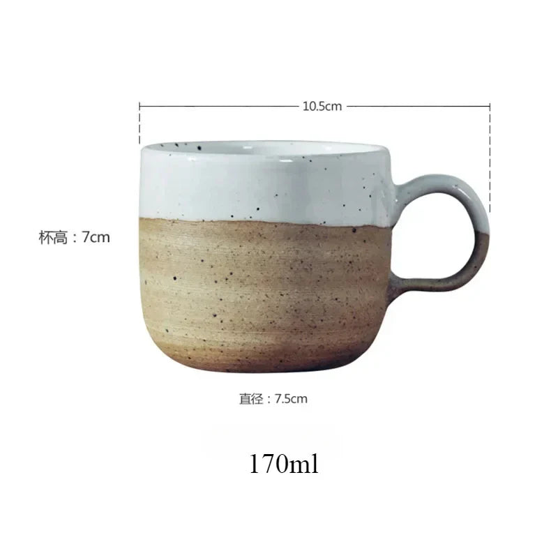 Keramische koffiemok 170ml mat steengoed nordisch retro minimalistische koffiekop herfst 2025 gezellig cadeau