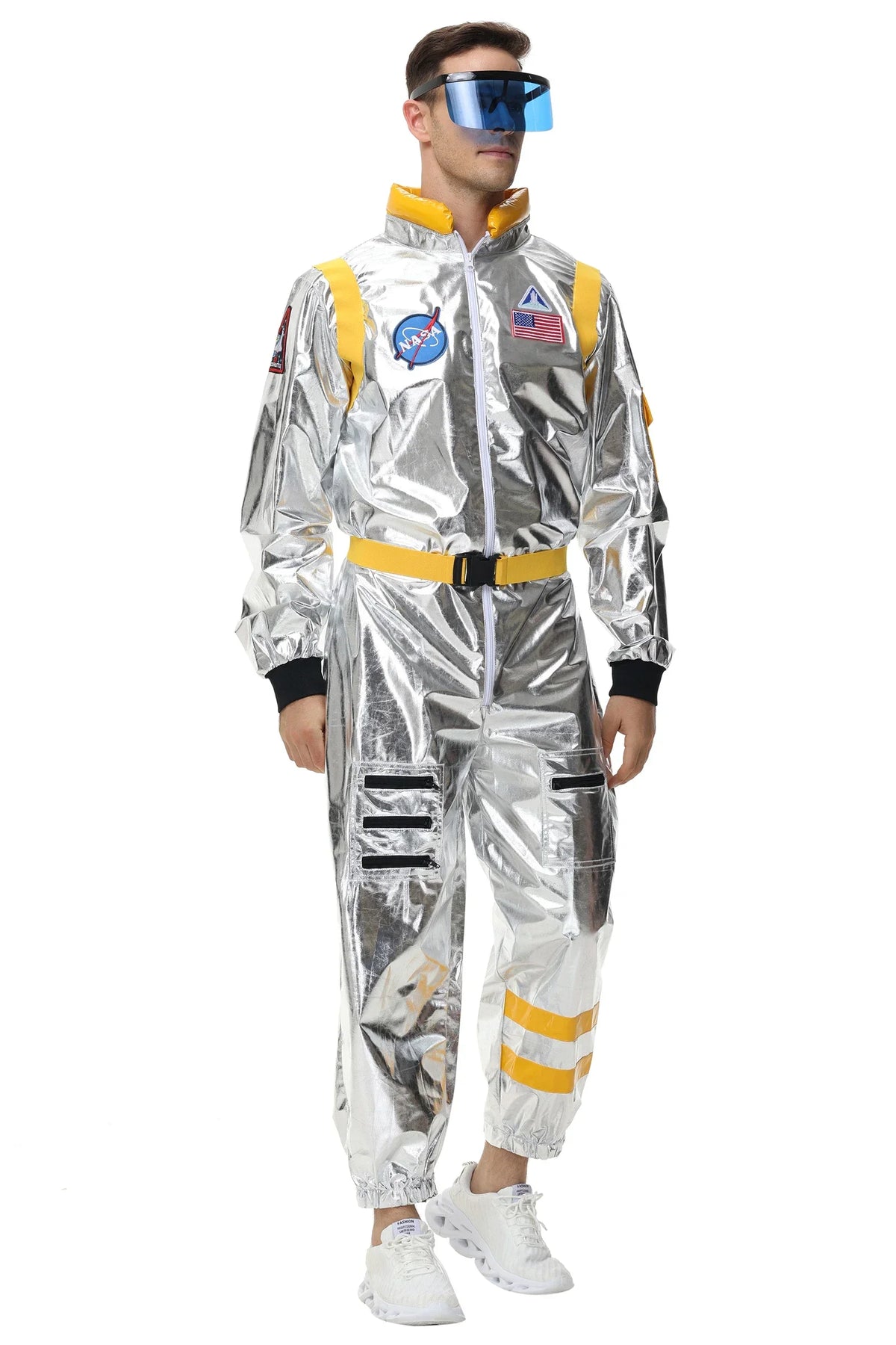 Zilverkleurig astronautenruimtepak voor volwassenen, jumpsuit voor koppels, cosplay voor Halloween, carnaval en verkleedfeesten 2026