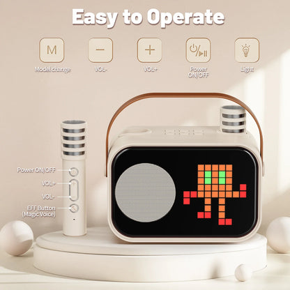 Kids Karaoke Machine Portable Bluetooth Speaker With 2 Wireless Microphones Party Gift 2025