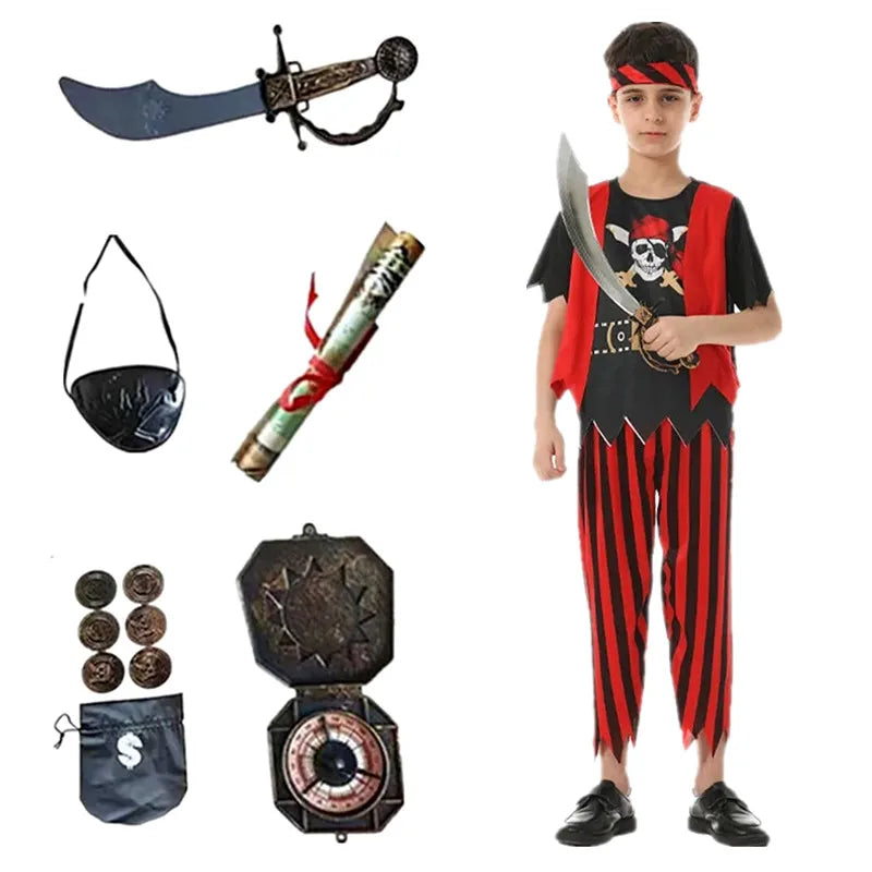 Deluxe Pirate Costume for Kids with Accessories - Complete Pirate Outfit for Role Play and Themed Parties-1