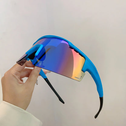 Oversized Sports Sunglasses Men, 2025 Punk Mirror Anti-UV Riding Shades