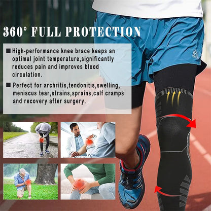 Full Leg Compression Sleeve Long Knee Support for Cycling Hiking Basketball – Pair 2026