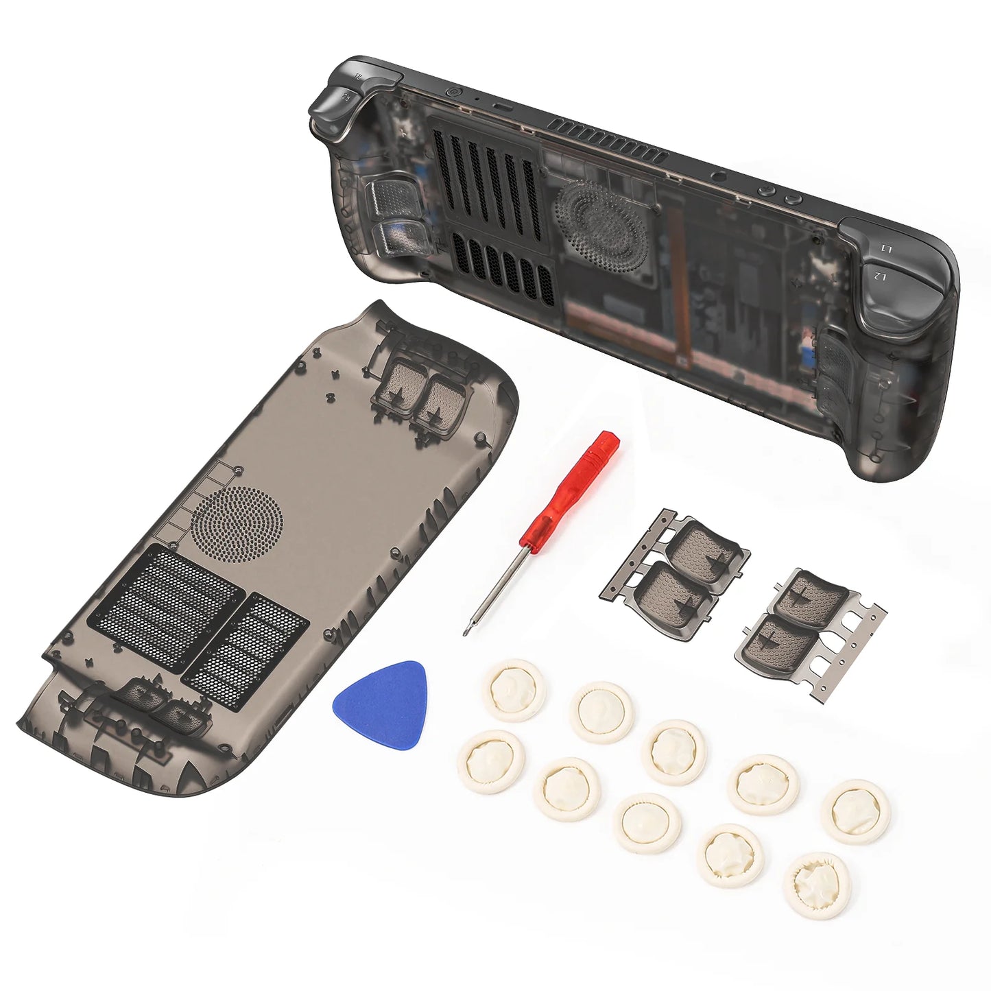 Kit de carcasa transparente de repuesto para consola Steam Deck