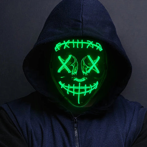 LED Purge Mask with Light Up for Halloween and Parties