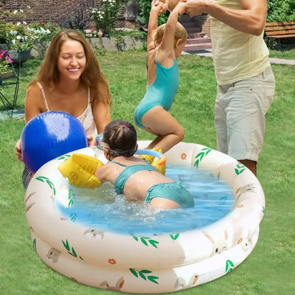 Piscina Inflable Pequeña para Niños, Piscina Plástica Pequeña de PVC Duradero con Diseño de Oso Brillante para Diversión Segura al Aire Libre