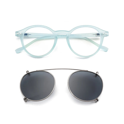 Clip-On Zonnebril Retro Ronde Monturen Anti Blauw Licht Polariserende Clip-Ons Zomer 2026