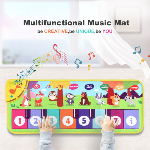 Multifunctional Musical Dance Mat for Toddlers - Interactive Piano Keyboard with Animal Sounds, Educational Gift for Kids, Portable Fun!