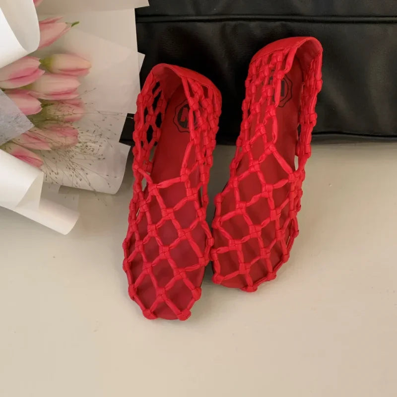 Breathable Women’s Ballet Flats - Mesh Weave, Summer