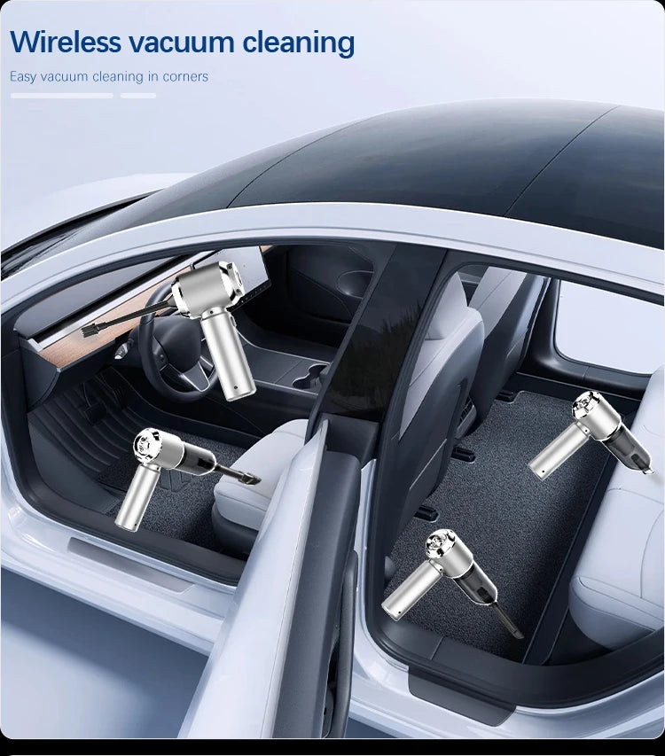 Aspiradora de coche inalámbrica mini de mano fuerte 6000mAh
