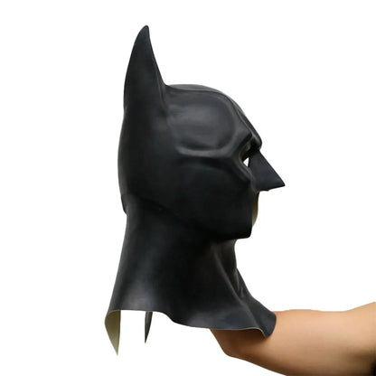 Black Batman Mask for Adults, High-Quality Latex Cowl for Halloween Cosplay and Costume Parties-2