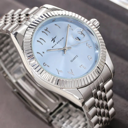 Men's Stainless Steel Date Watch Casual Business Style