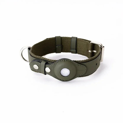 Leder-Hundehalsband verstellbar gepolstert Haustierhalsband mit AirTag-Halter Luxusdesign Ganzjahreskomfort Geschenk