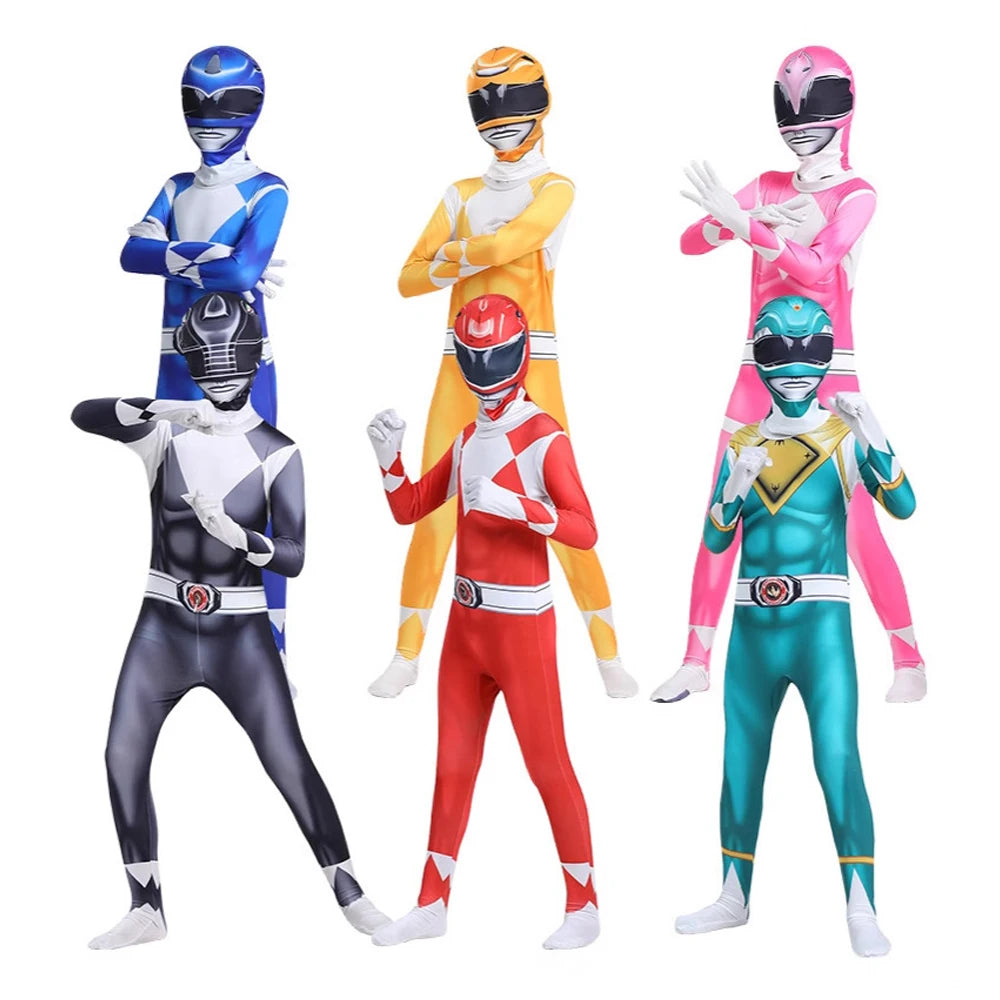 Samurai Sentai Shinkenger Power Rangers Cosplay Jumpsuit Costume Set with Mask for Adults 2026