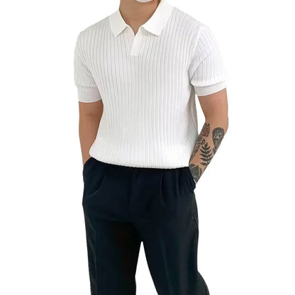 Quick-dry men's golf polo shirt - slim fit short sleeve, polyester, for sports and casual wear