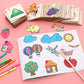 Wooden DIY Art Stencil Set for Kids - Creative Painting & Drawing Tools, Educational Craft Supplies