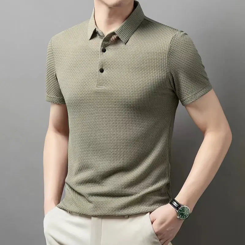 Breathable men's polo shirt – short sleeve, casual summer style, slim fit versatile top