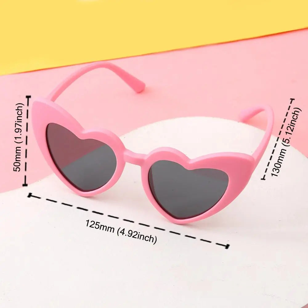 Kids Heart Sunglasses Plastic Frame Heart Shaped Summer 2026 Trend Durable Polycarbonate Lenses Outdoor Play