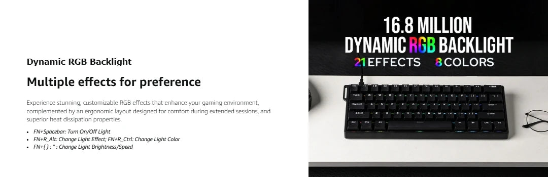 Teclado Mecánico Magnético Hot Swap 60 Porciento 8000Hz