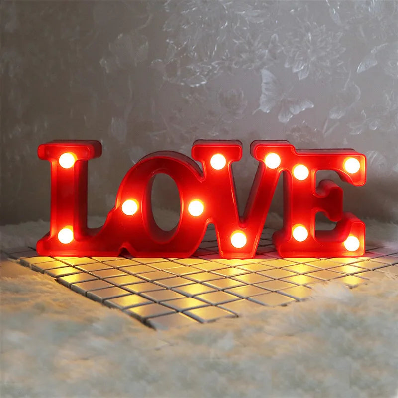 Romantic Love LED-lampe - Batteridrevet nattlys for bryllup, fester, hjemmeinnredning