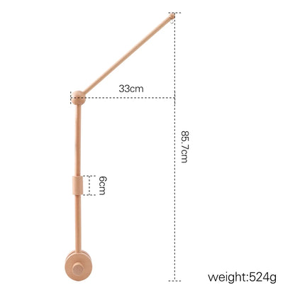 Wooden Baby Mobile Crib Arm Holder Newborn Sensory Toys